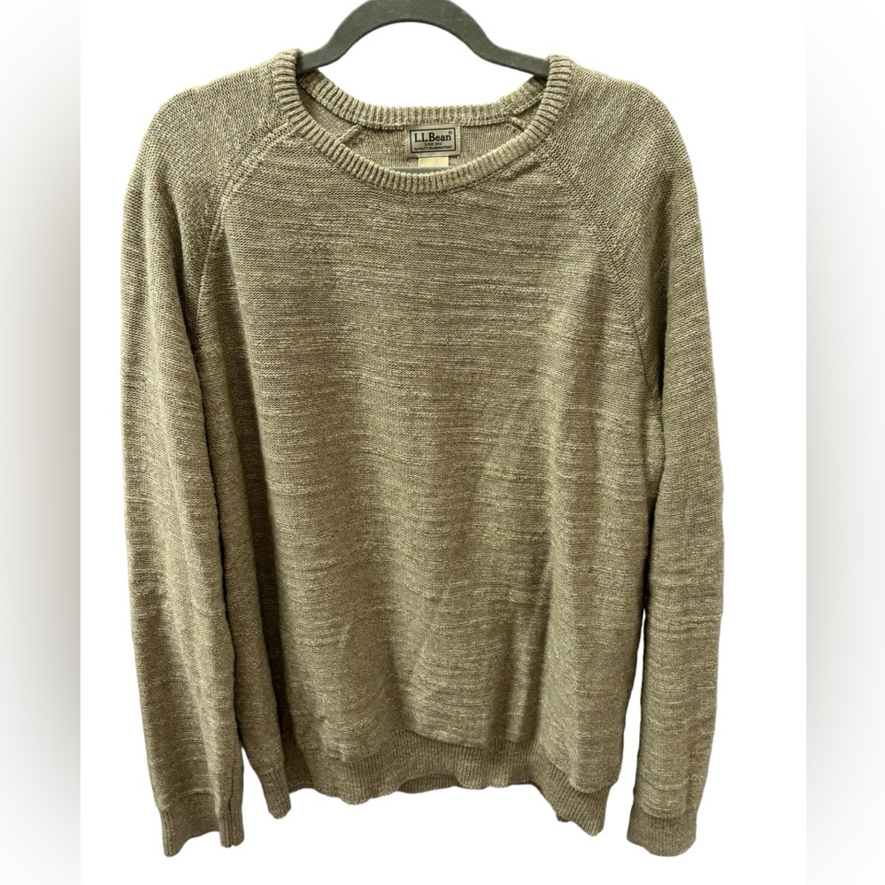 L.L. Bean Men’s Oatmeal/Sand‎ Organic Cotton Crew Neck Sweater Size XL